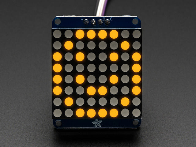 Adafruit Mini 8x8 LED matrix w/I2C Backpack- Yellow.