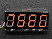 Adafruit 0.56" 4-Digit 7-Segment Display with I2C Backpack - Red