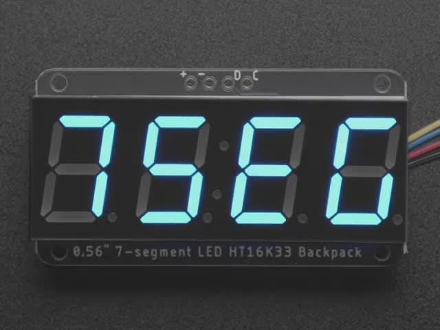 Adafruit 0.56" 4-Digit 7-Segment Display w/ I2C Backpack - Blue