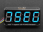 Adafruit 0.56" 4-Digit 7-Segment Display w/ I2C Backpack - Blue