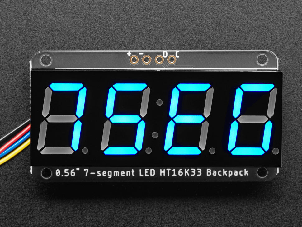 Adafruit 0.56" 4-Digit 7-Segment Display w/ I2C Backpack - Blue