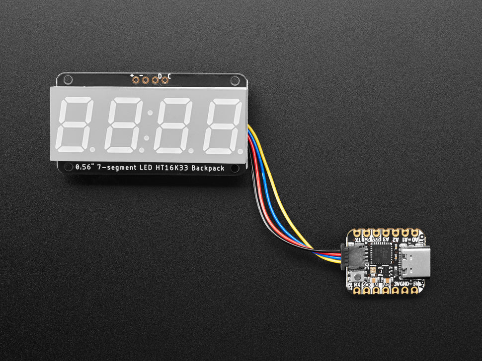 Adafruit 0.56" 4-Digit 7-Segment Display w/ I2C Backpack - Blue