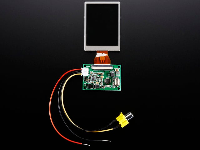 Bare 2.5" Television TFT Display with Receiver board and RCA connector