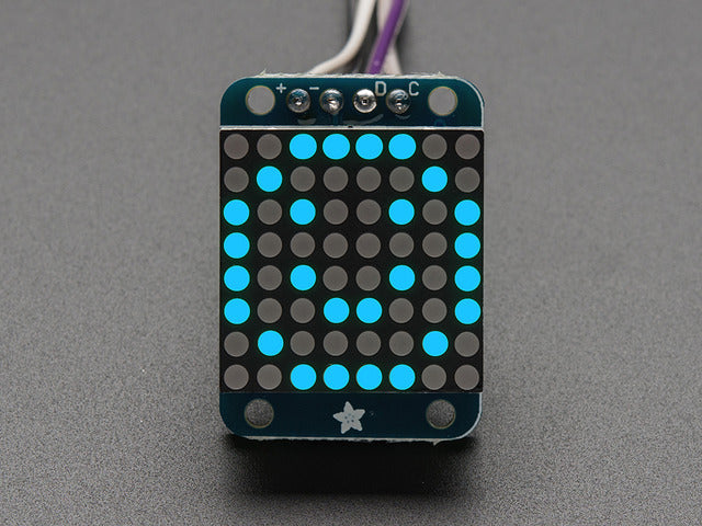 Adafruit Mini 8x8 LED matrix w/I2C Backpack- Blue.