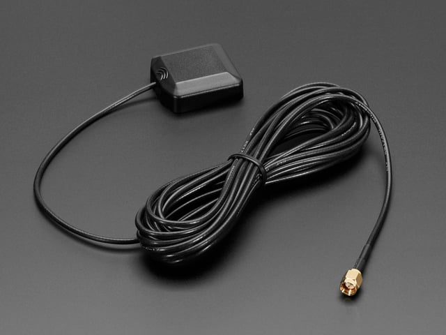 External Active GPS Antenna block type with long antenna cable.