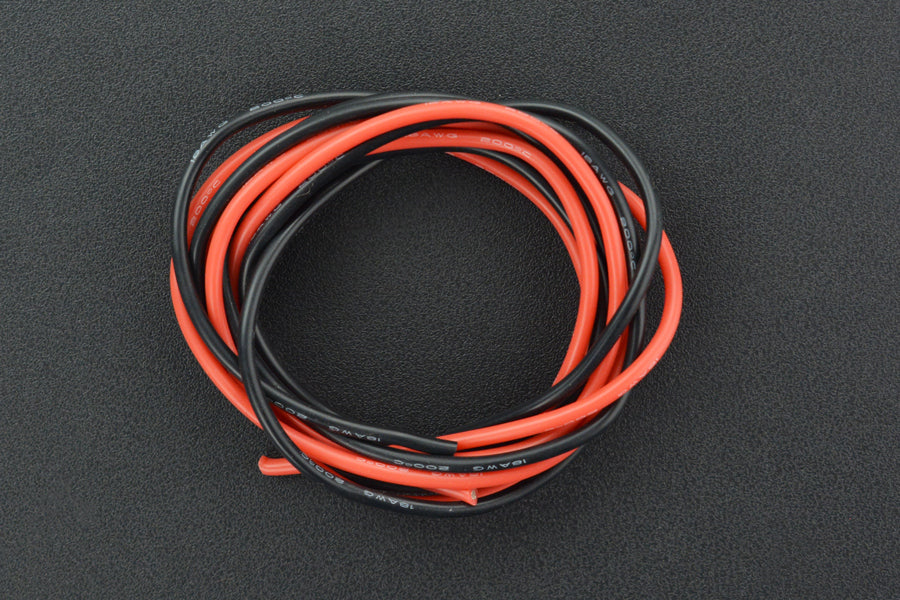 High Temperature Resistant Silicone Wire (18AWG 0.75mm2 1m Red and Black)